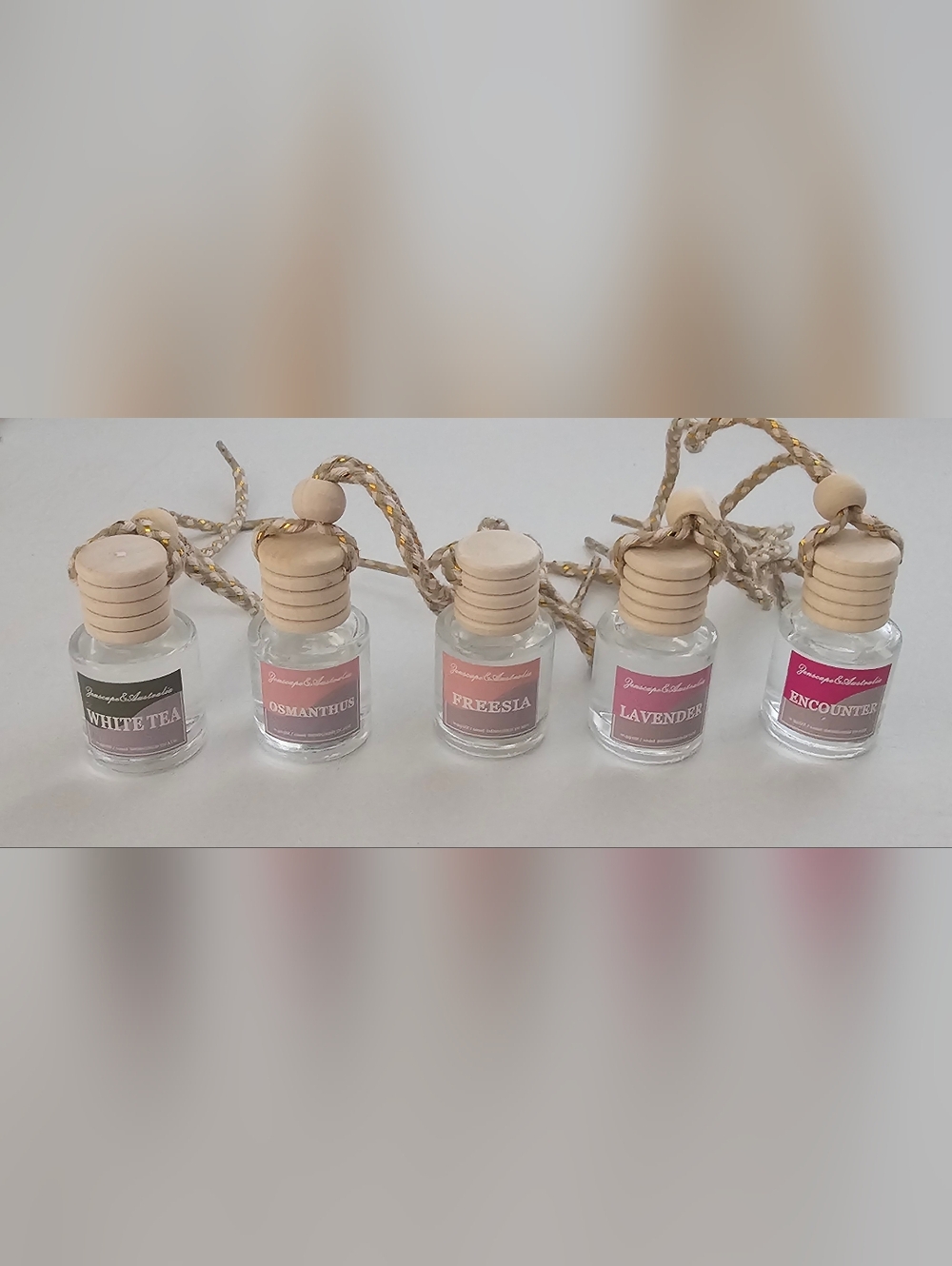 Fragrant Hanging Car Diffuser - 5 Count Freesia White Tea Lavender Encounter Osm
